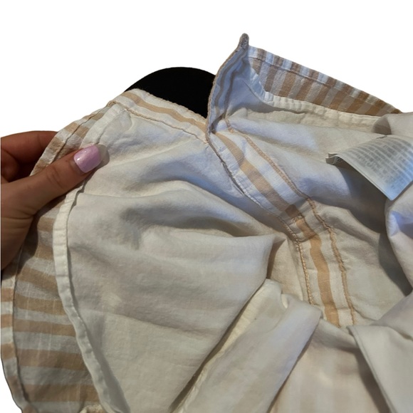 Abercrombie & Fitch Cotton Striped button front mini dress tan and white Size XS - Picture 8 of 11